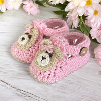 Teddy Bear Booties, Crochet Baby Booties