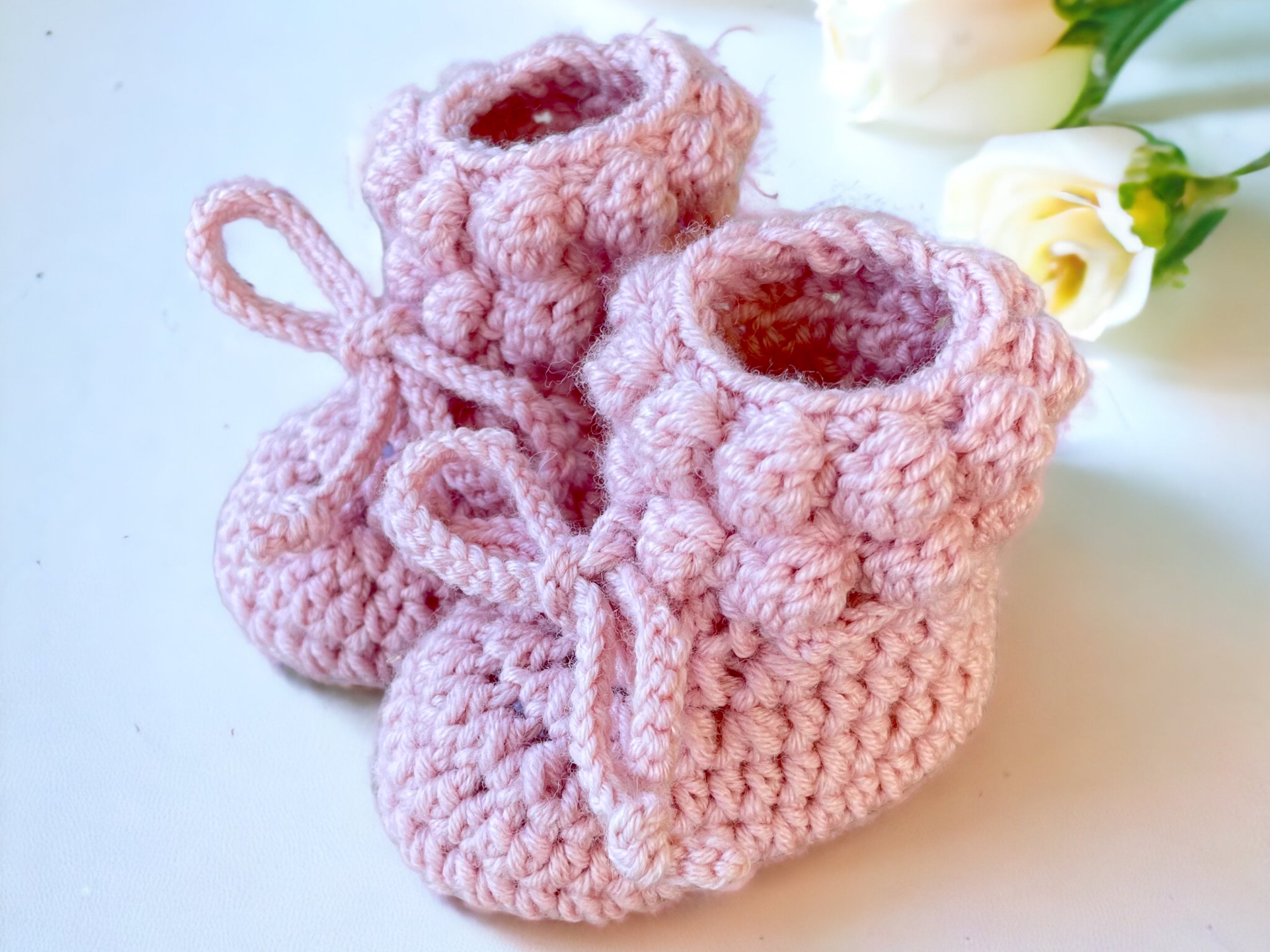 Pinky Grey Attractive Crochet Booties Handmade cheapest Cotton Woll Yarn Booties