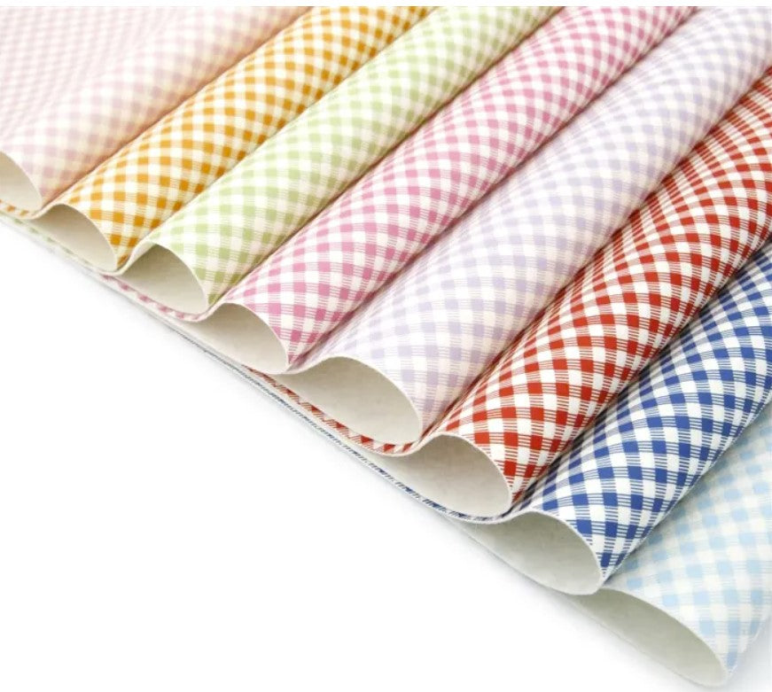 100% Pure Wool Felt - Gingham or checked printed felt - non ravelling