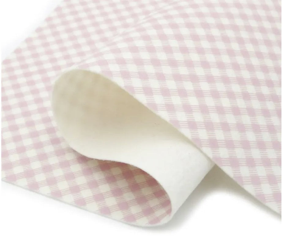 100% Pure Wool Felt - Gingham or checked printed felt - non ravelling