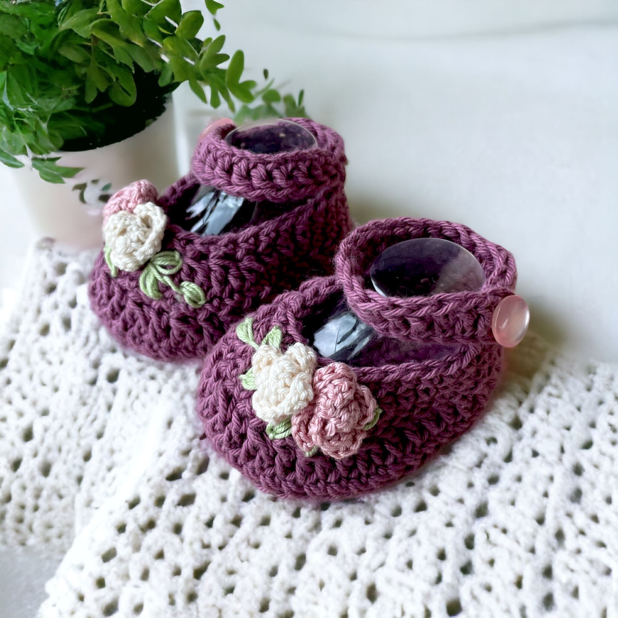 Crochet baby shoes store made by hand