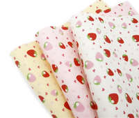 100% Pure Wool Felt - Strawberries & hearts - Printed Felt