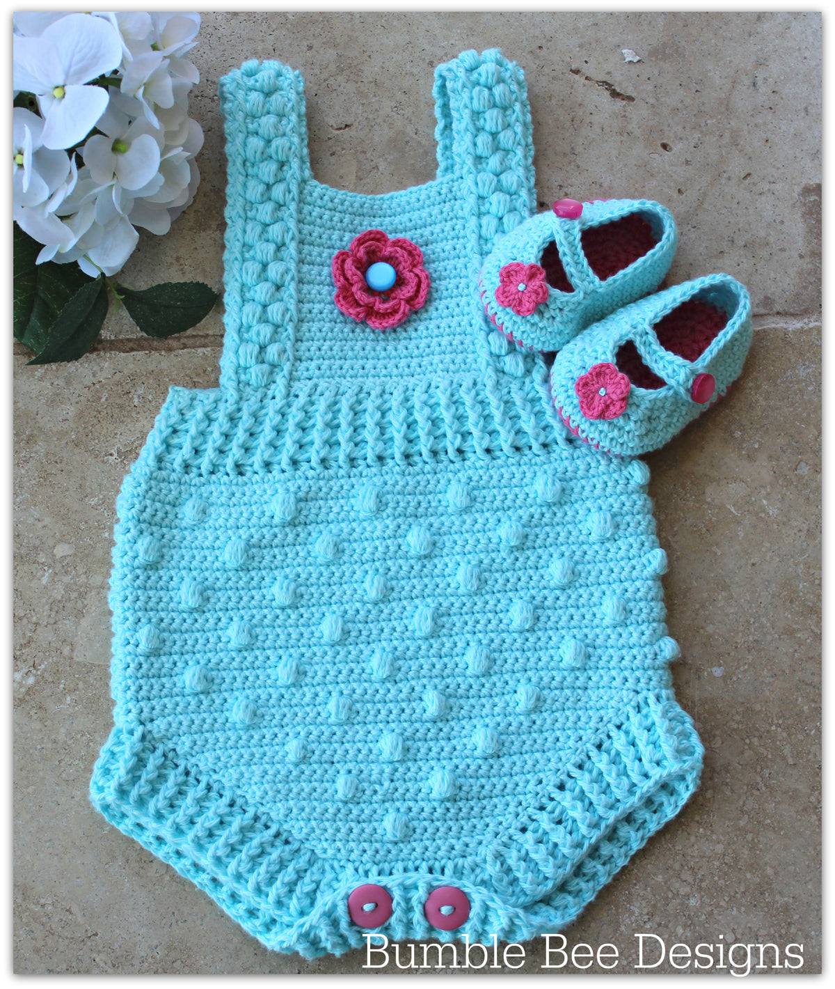 Crochet PATTERN Bobble Romper sizes 0-3, 6-9, 12-18 Months english Only -   Canada