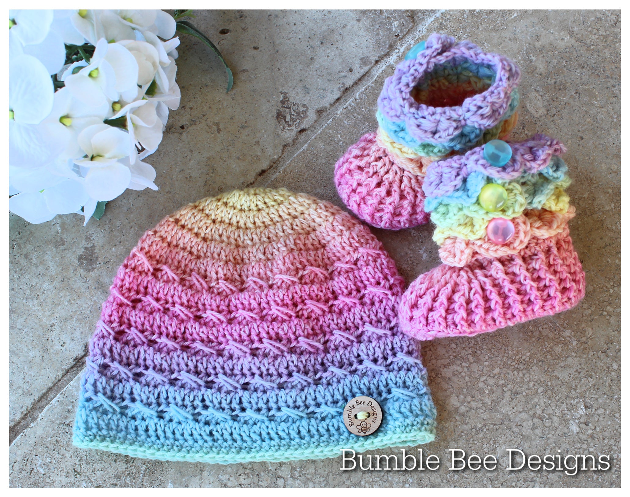 Rainbow 2024 baby beanie